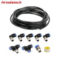 Artudatech PUSH LOCK Black Vacuum Fitting Kit Turbo Wastegate & Solenoid for Turbo Vehicles Car Accessories