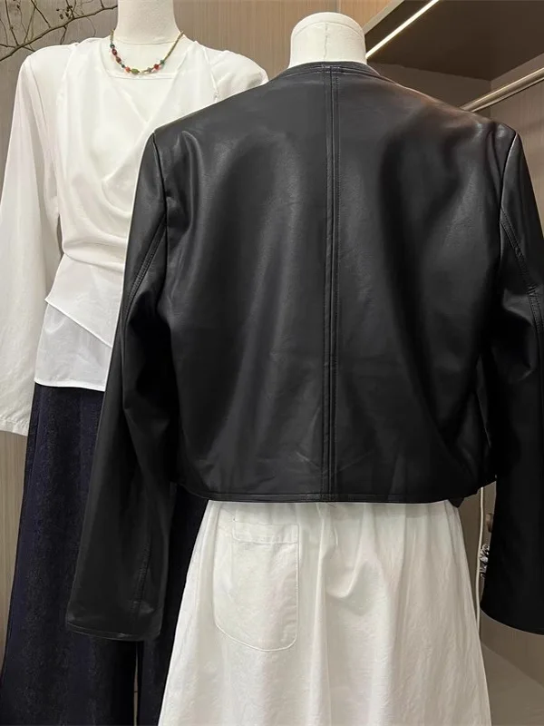 Bla PU cuir Jaet femmes ort Sle 2025 printemps nouveau petite taille moto vêtements à la mode marque Cool Street Sle Jaet