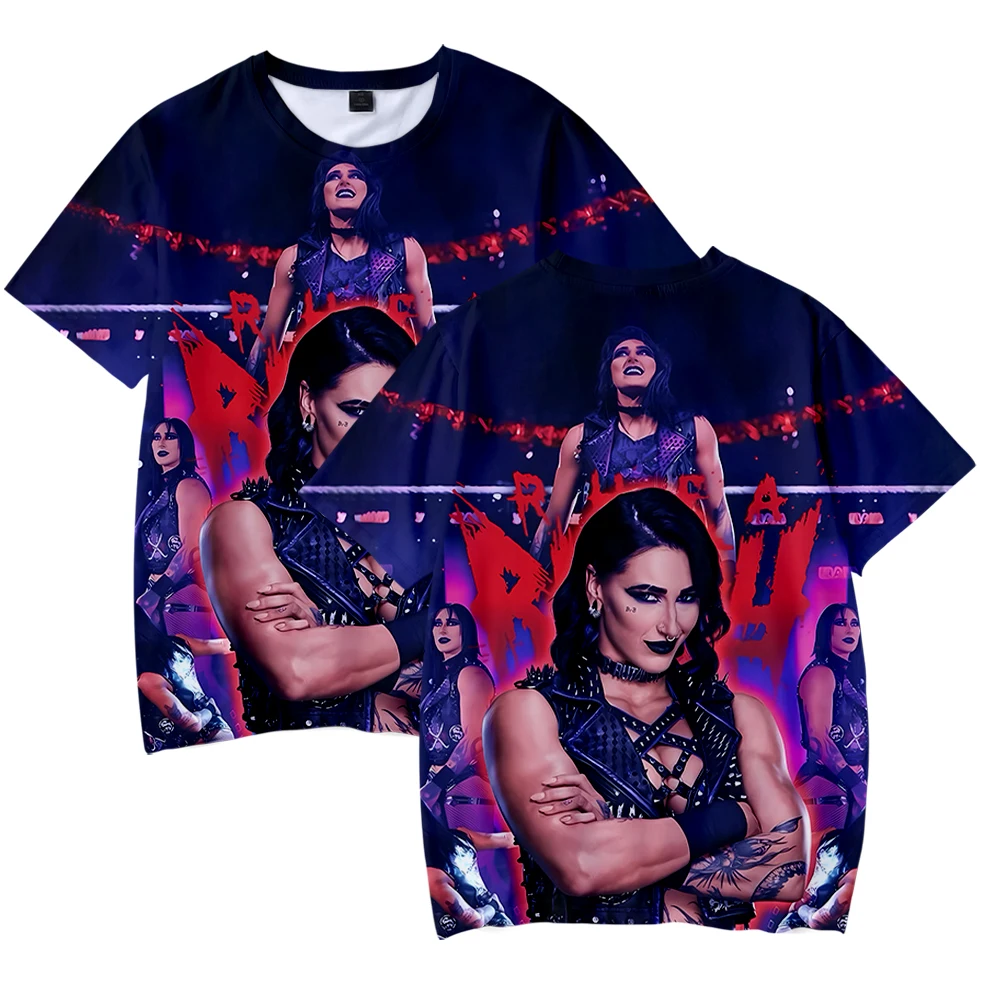 Rhea Ripley Merch 티셔츠 Merch 반소매 티셔츠 유니섹스 힙합 탑 유니섹스 패션 Rhea Ripley Lover streetwear 티셔츠 선물