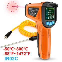 Mestek IR02C ~ 50-800C Digital Termômetro Infravermelho Tela Colorida Medidor de Alta Temperatura Não-contato Pirômetro Termômetro Ao Ar Livre