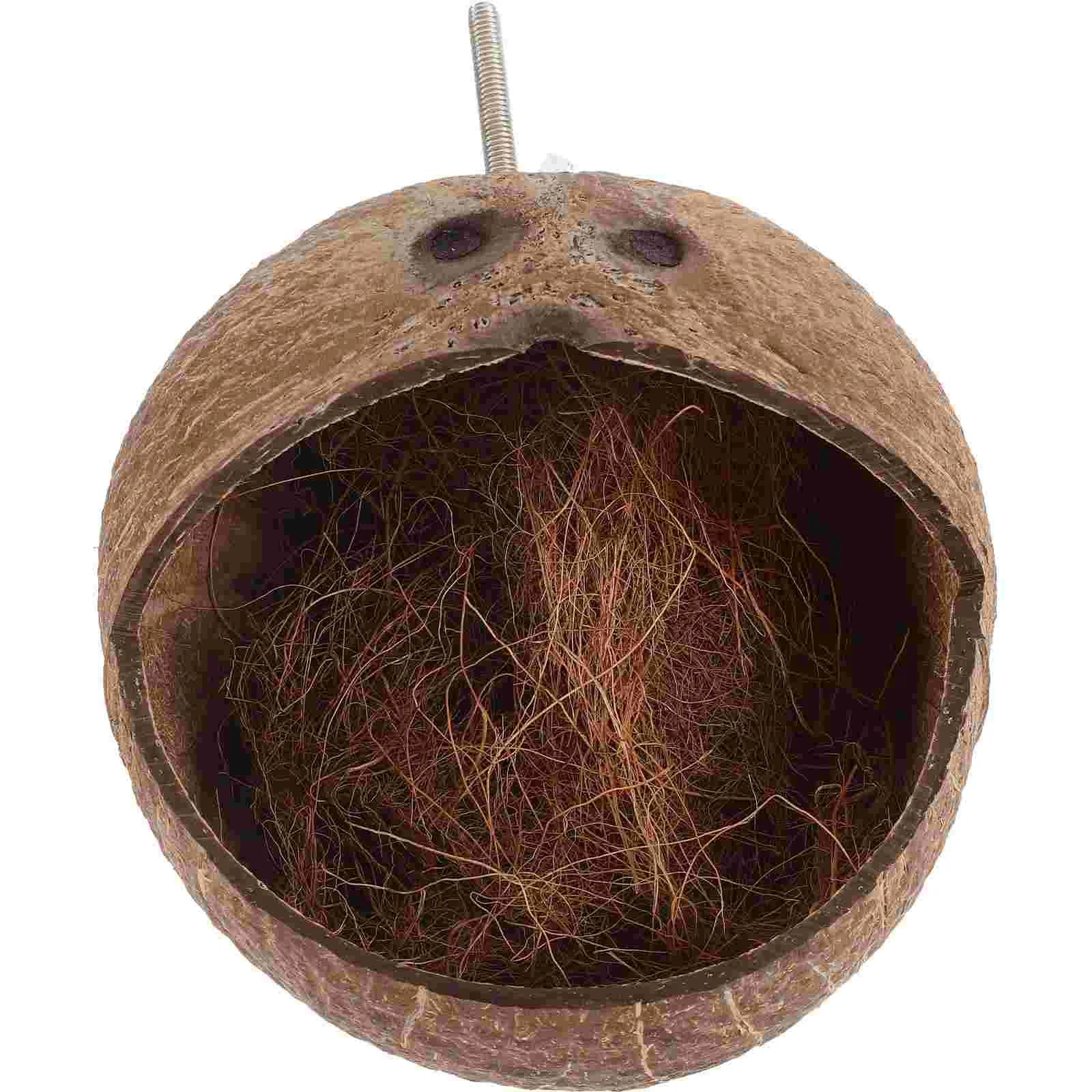 Home Coconut Shell Nest Bird Cage Coconuts Parrot House Supplies Nesting Breeding