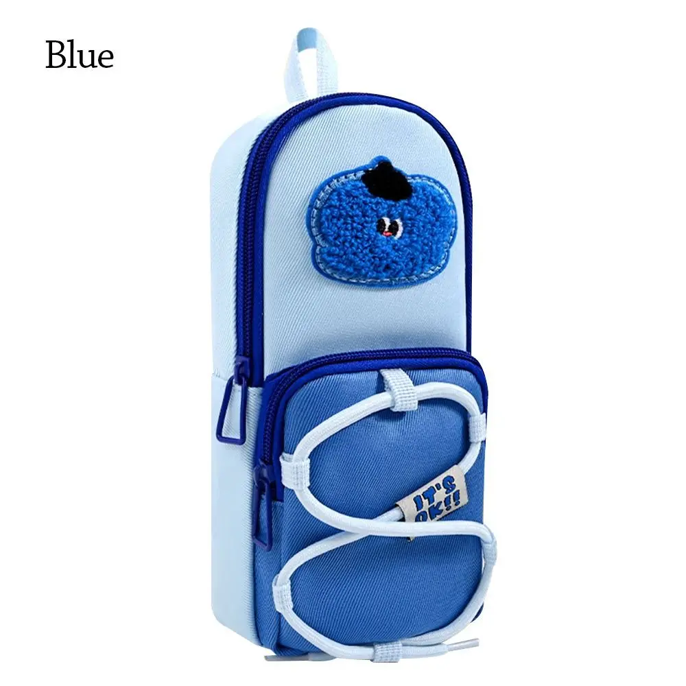 2025 مقلمة برباط مطرزة بسعة كبيرة منظم قرطاسية متعدد الطبقات حامل قلم محمول مستلزمات الطلاب #5