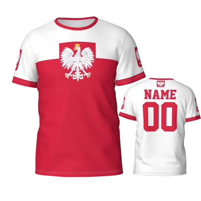 Custom Name Number Poland Flag Polish Emblem 3D T-shirts For Men Women Tees Jersey Team Soccer Football Fans Gift T Shirt