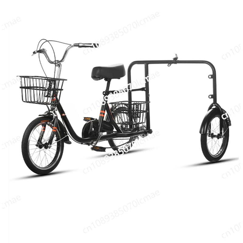 Dog Walking Tricycle Lady  Pulling Cart.  Special Bicycle  Walking Artifact Dog Pulling Person Trainer