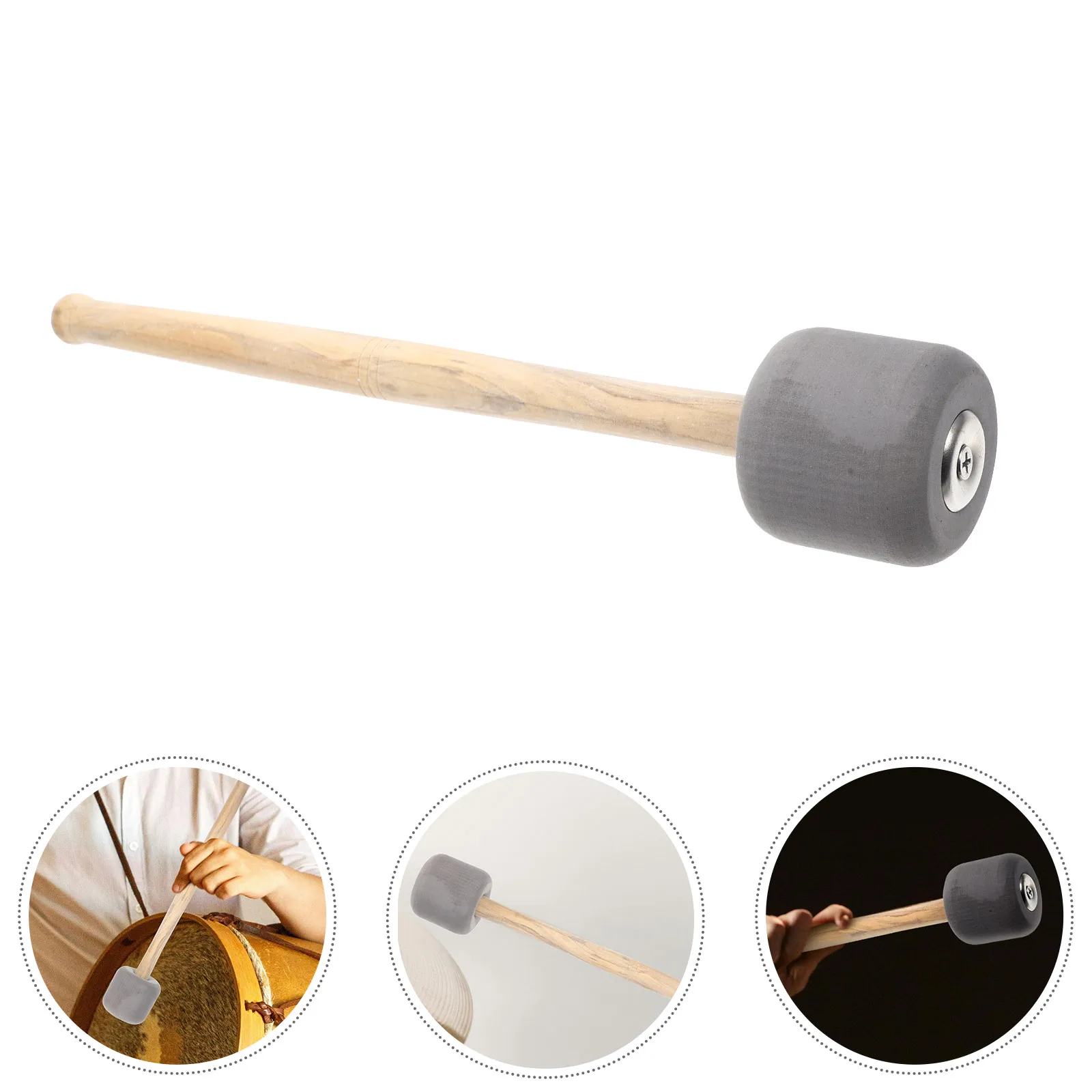 

1Pcs Ergonomic Drumstick Comfortable Grip Wooden Drum Mallet Perfect For Practice And Performance