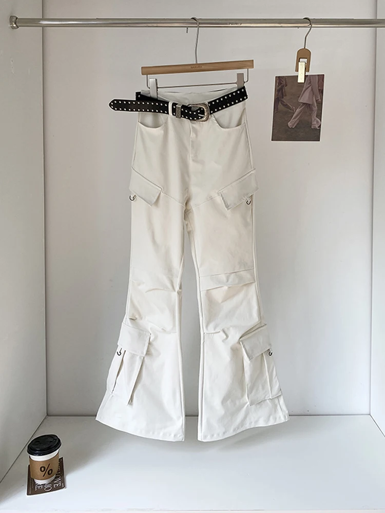 Neuer Nischendesign-Trend im amerikanischen Stil, Frühling 2022, würziges Mädchen, Mikro-Schlag-Cargohose, vielseitige Damen-Hose mit hoher Taille