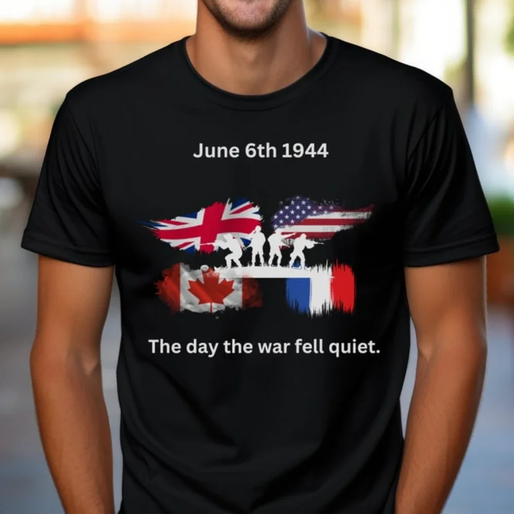 T-shirt en coton du terrestre quement du jour D dans le rhum, souvenir de la Seconde Guerre mondiale, chemise du 80e ouvrier, Y-Day