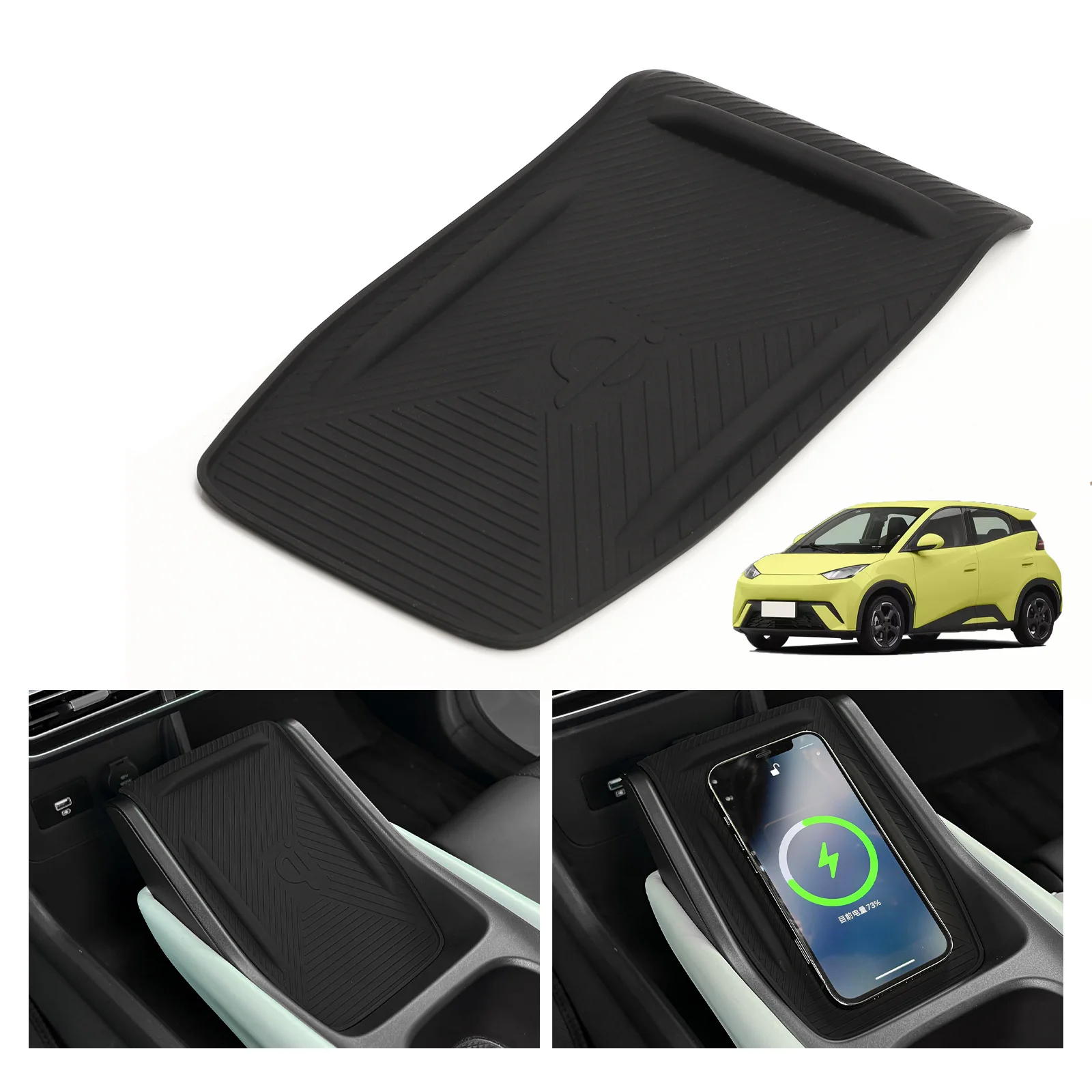 

for BYD SEAGULL/BYD Dolphin Mini 2023 2024 2025 Anti-slip Mat Silicone Car Center Console Wireless Charger Pad Accessiories