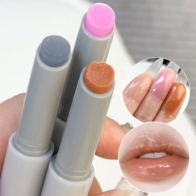 Batom hidratante sólido gelatinoso, cuidado labial, bálsamo labial nutritivo, espelho d'água, laranja e rosa, maquiagem feminina cosméticos