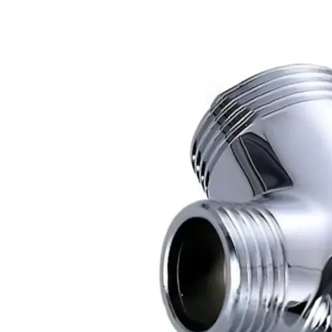 Brass T-Style Shower Diverter Valve with G1/2 and G3/4 Threaded Connections for Flexible Bathroom Water Routing