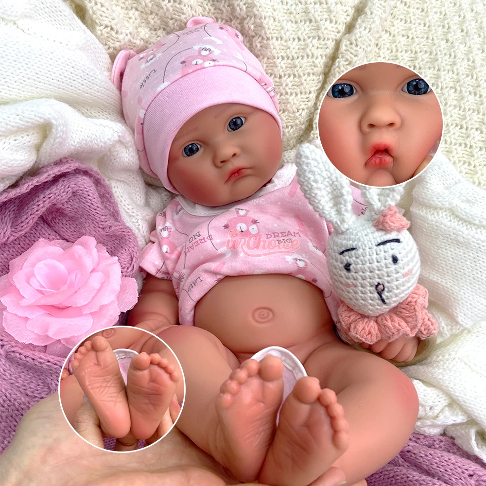 

45cm Soft Touch Feeling Girl Lifelike Silicone Reborn Baby 3D Skin Spain Baby Handmade Weighted Newborn Doll for Kids Toy
