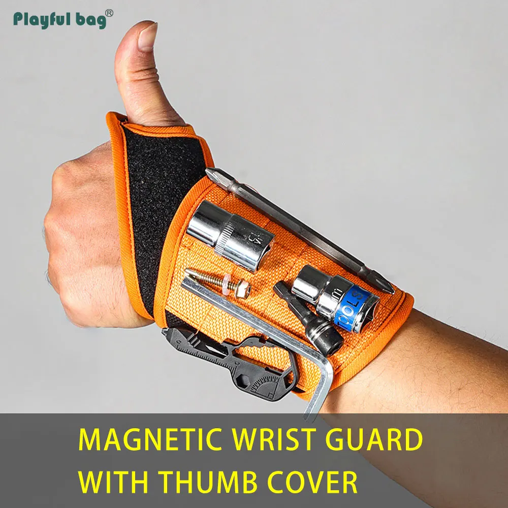 Powerful Magnetic Wristband Easy Pick-up Screws Metal Parts Protable Working Magnetic Tool Wrister Practical Hand Strap NA50