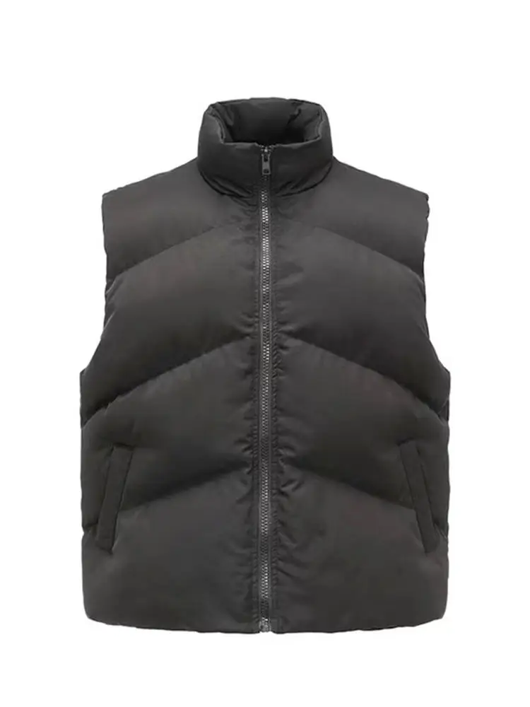 

2025 Autumn Winter Thiened Casual Durable Cotton Vest Youth Faion Basic Sle No Brand Loose Fit ort Length Pure Color