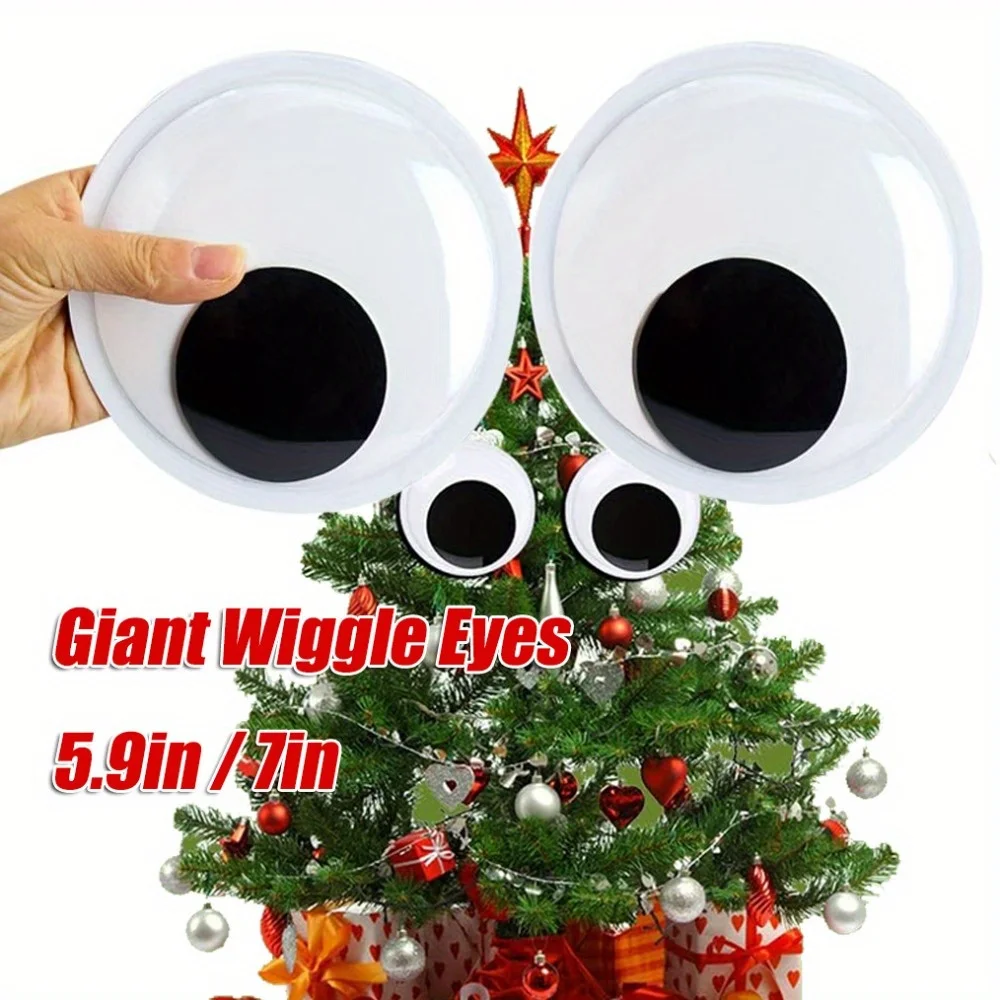 1Pair Giant Wiggle Eyes With Self Adhesive, New 3D Black White Googly Eyes For DIY Scrapbook Crafts Christmas Tree Decoration
