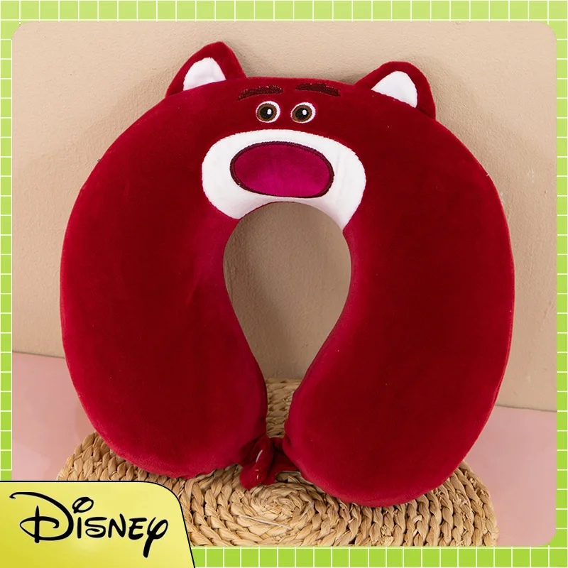 

New Disney Strawberry Bear Alien Cartoon Memory Cotton U-Shaped Pillow Nap Pillow Plush Toy Neck Pillow Travel Pillow Girl Gift