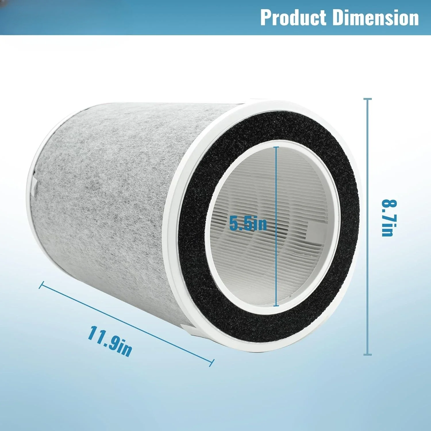 True HEPA  max Filter Compatible with Shark HP300 HP301 HP302 HP305 UA205 UA505 AP1000 Part # HE2FKBAS, HE2FKBASMB Air Purifier