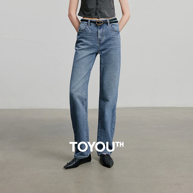 

TOYOUTH Women Denim Jean 2025 Spring New Long Pants 8528038