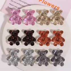 Wholesale30pcs/lot glitter effect animals cartoon bears shape resin cabochon beads diy jewelry accessory