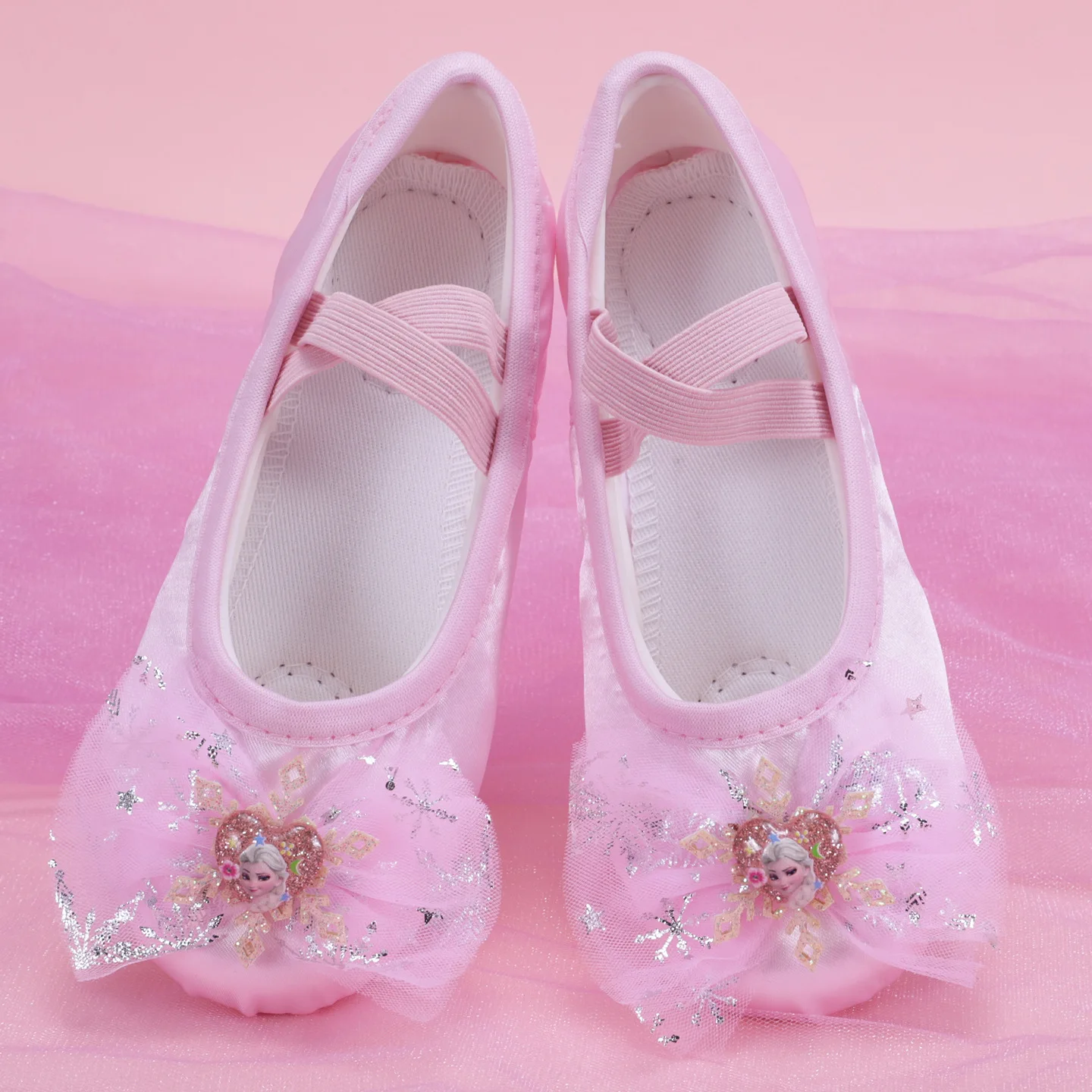 

Girls Ballet Shoes Soft Sole Ballet Dance Elsa Children Practise Ballerina Shoes Woman Gymnastics Purple Blue Shoes Size 23-39