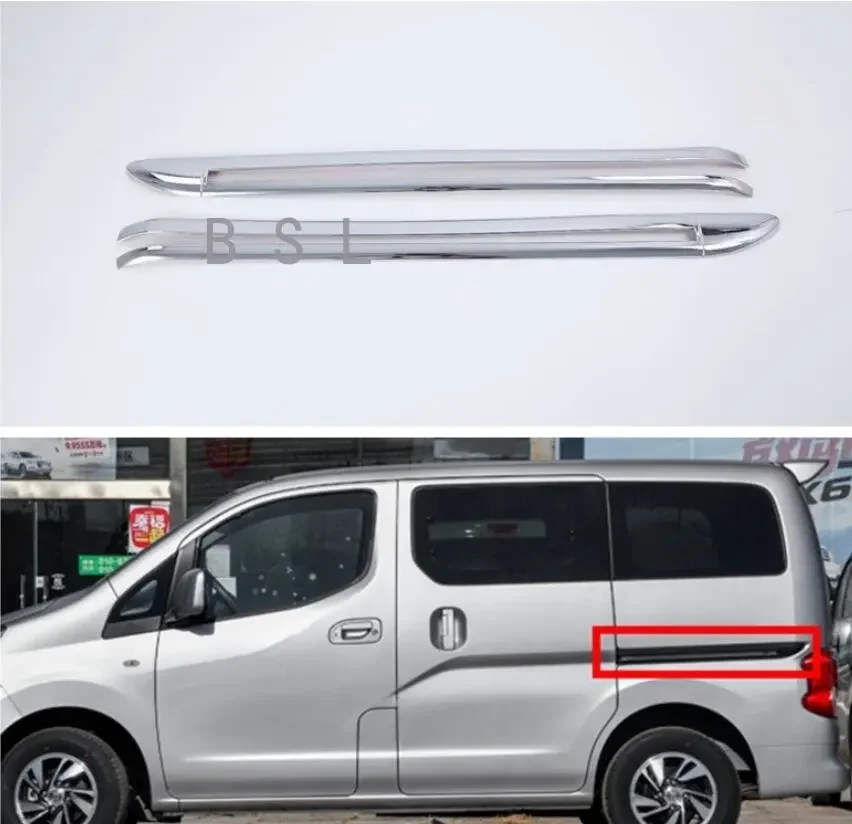 Chrome Body Door Sill Side Molding sliding rail Cover Trim For 2018 Nissan NV200 2PCS car accessories