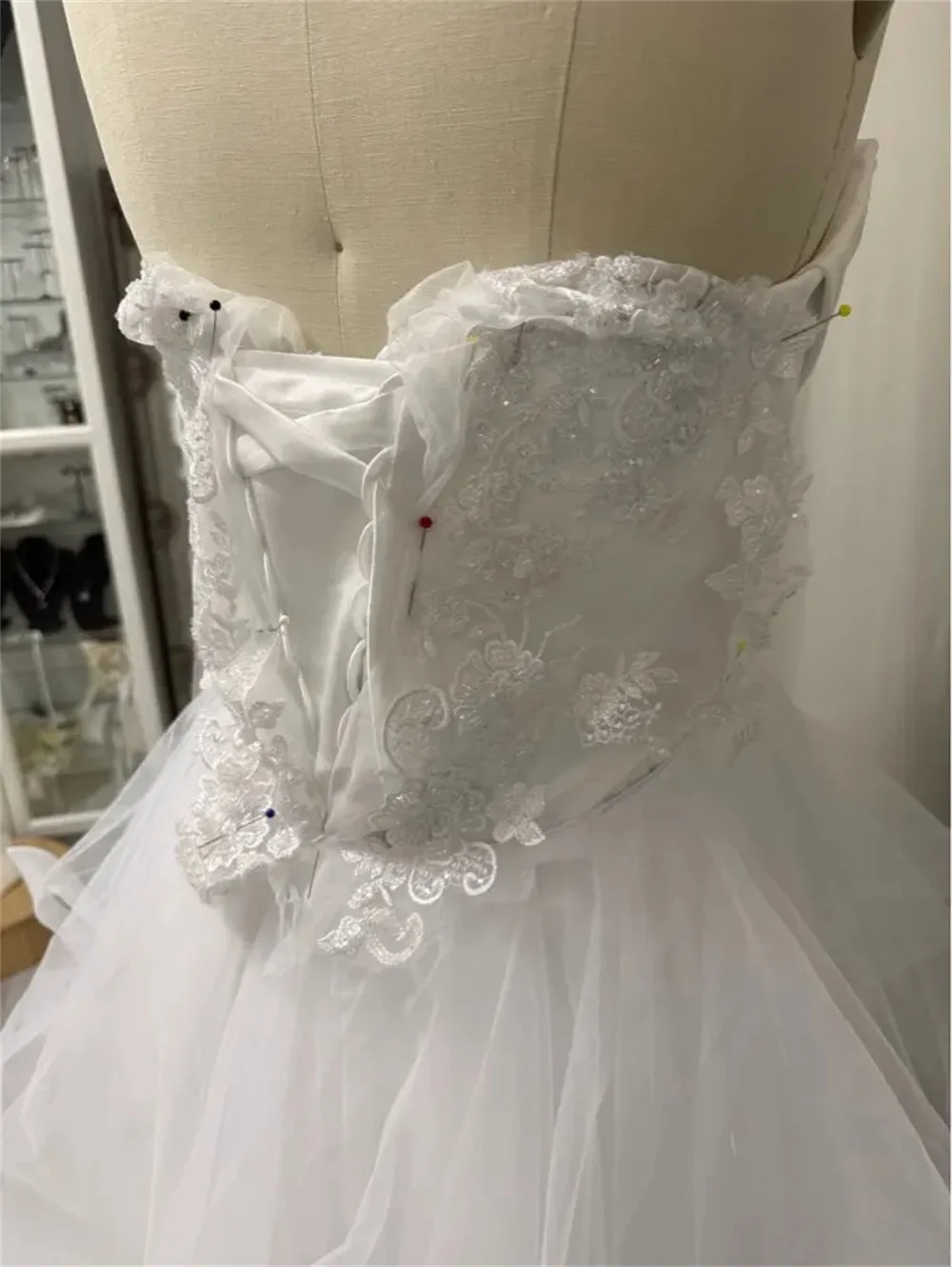 Feito sob encomenda plissado sweethart renda applique babados nupcial crescido um solitário vestidos de casamento feito sob encomenda 2026 vestido de noiva