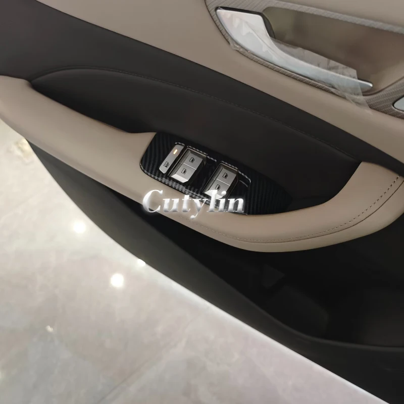 

For MG S5 EV 2025 2026 Carbon Style Power Window Lift Switch Button Panel Decoration Cover Trim Car Styling accessories