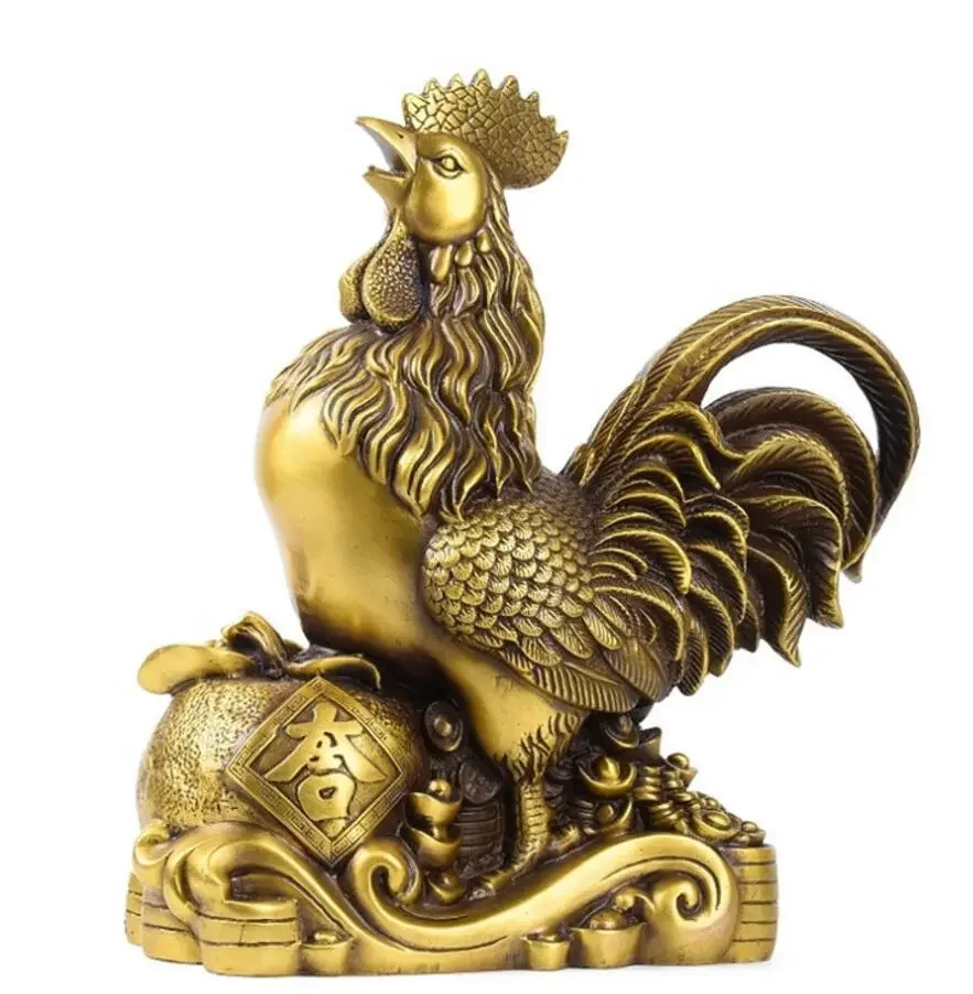 

Copper Statue Copper rooster, auspicious, auspicious, money chicken decoration, office table decoration