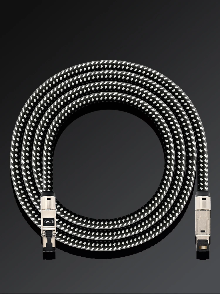 Kabel sieciowy 5N OCC Cat 8, kabel Ethernet RJ45 Cat8 do routera WiFi, 40 Gbps, 2000 MHz, kabel LAN do laptopa, kabel do internetu, kabel do routera WiFi PS4 — zdjęcie produktu 7