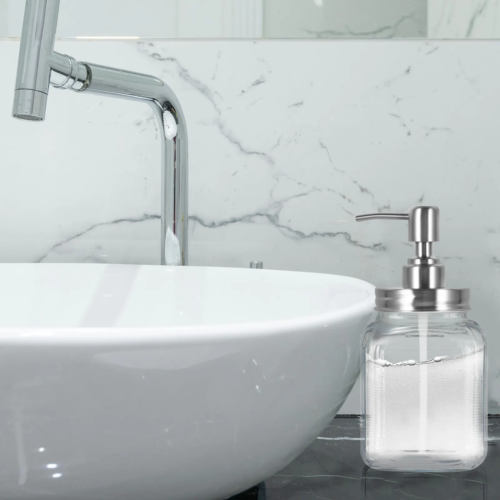 

2Pcs Stainless Steel Soap Dispenser Pump Head Replacement for Lotion Bottle Perfume Jar Sauce Container High Efficiency Pressing