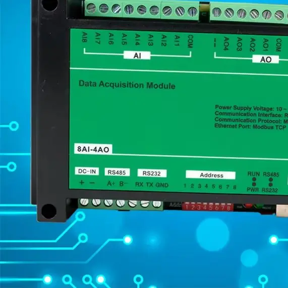 

8AI-4AO Modbus TCP Controller Ethernet High Speed ​​Unit 8 Analog Inputs 4 Analog Outputs Industrial Automation Contorl Module