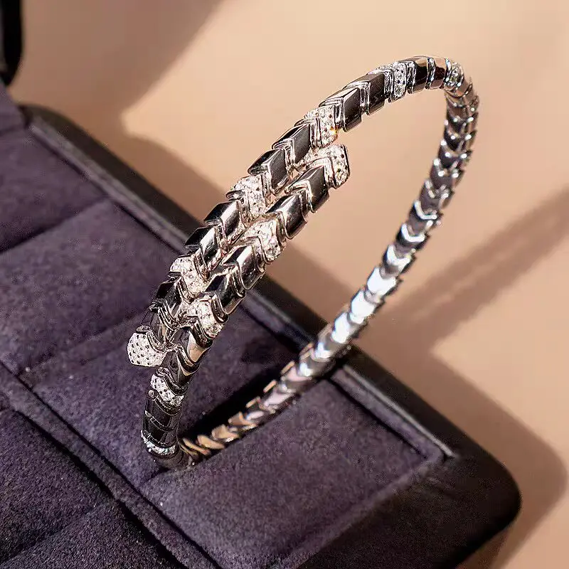 

Top Quality 2025 New Fine Bracelet Wholesale 925 Sterling Silver fashion Bangle With diamond For Men And Women