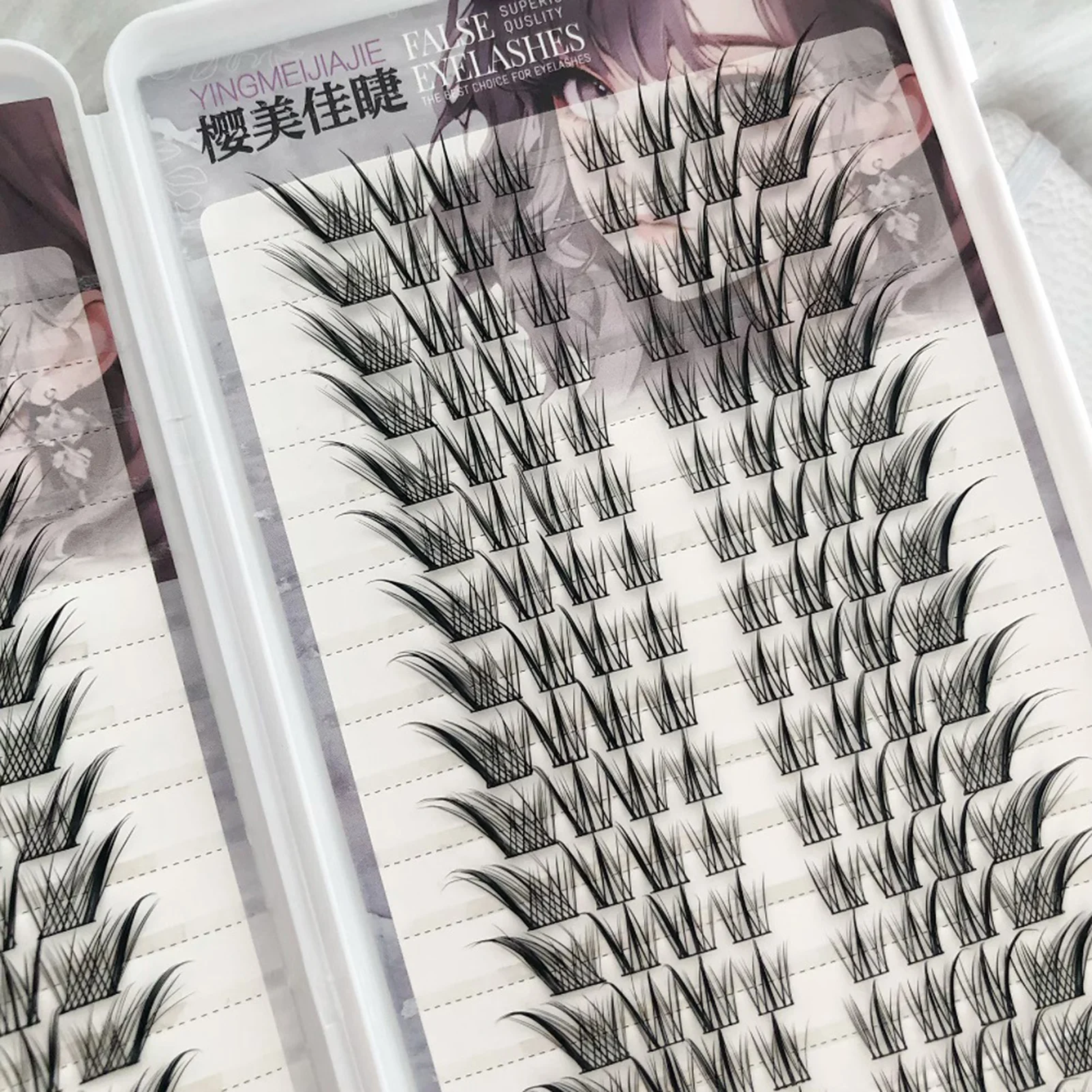 Fox-cosplay extensions de faux cils 11-13mm mixte noir C Curl grappes dramatiques Volume cils pour maquillages professionnels