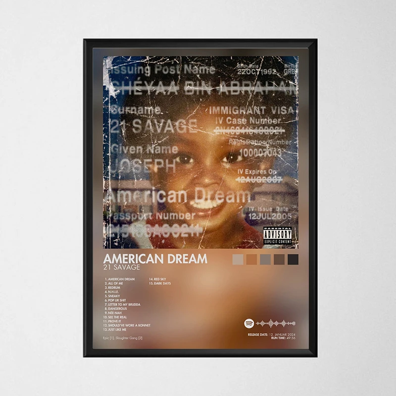 Modern Pop Rap Wall Art Hip Hop Artist Male Female Singer Poster Hot HD Painting on Canvas Music Album Cover Home Decor Gift