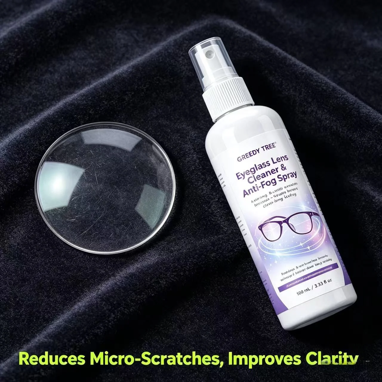 Eyeglass Lens Cleaner & Anti-Fog Spray 100ml, Anti-Scratch Formula for Glasses, Sunglasses and Goggles