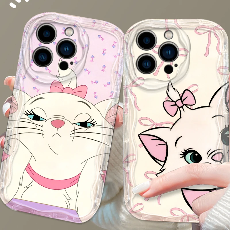 

Mary Cat Disney Cartoon Cute For Apple iPhone 15 14 13 12 11 XS XR X Pro Max Plus Wave Oil TPU Phone Case