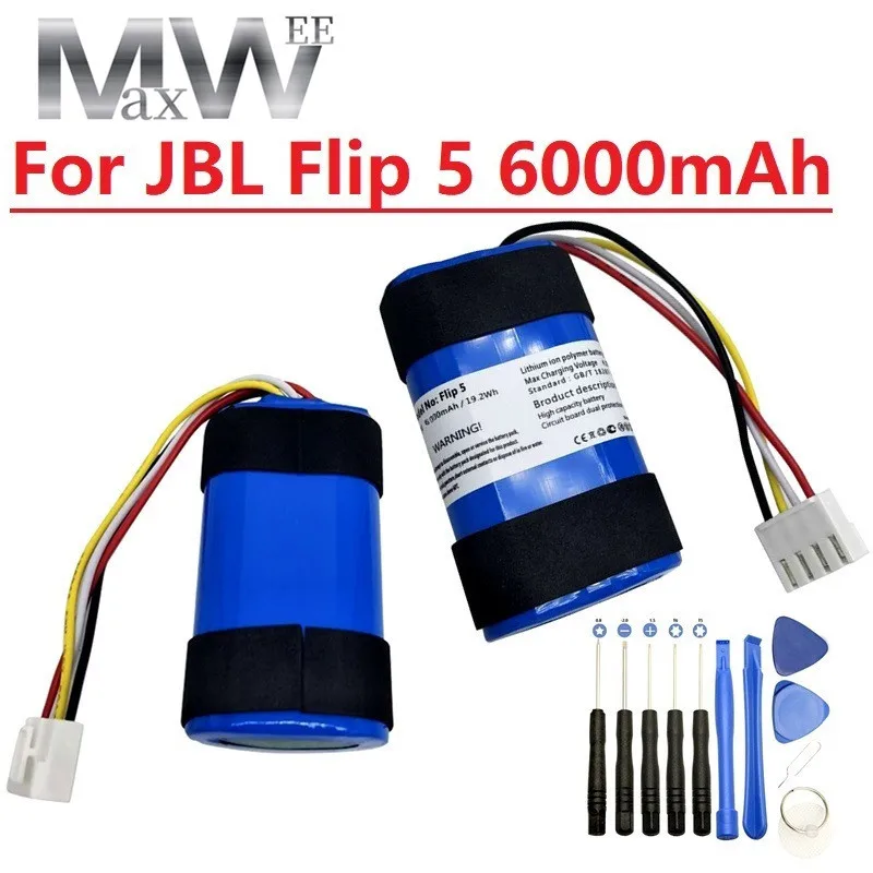 ID1060-B For JBL Flip 5 Flip5 Flip5 1INR19/66-2 Audio Battery Replacement battery 6000mAh For JBL Flip5+Tool