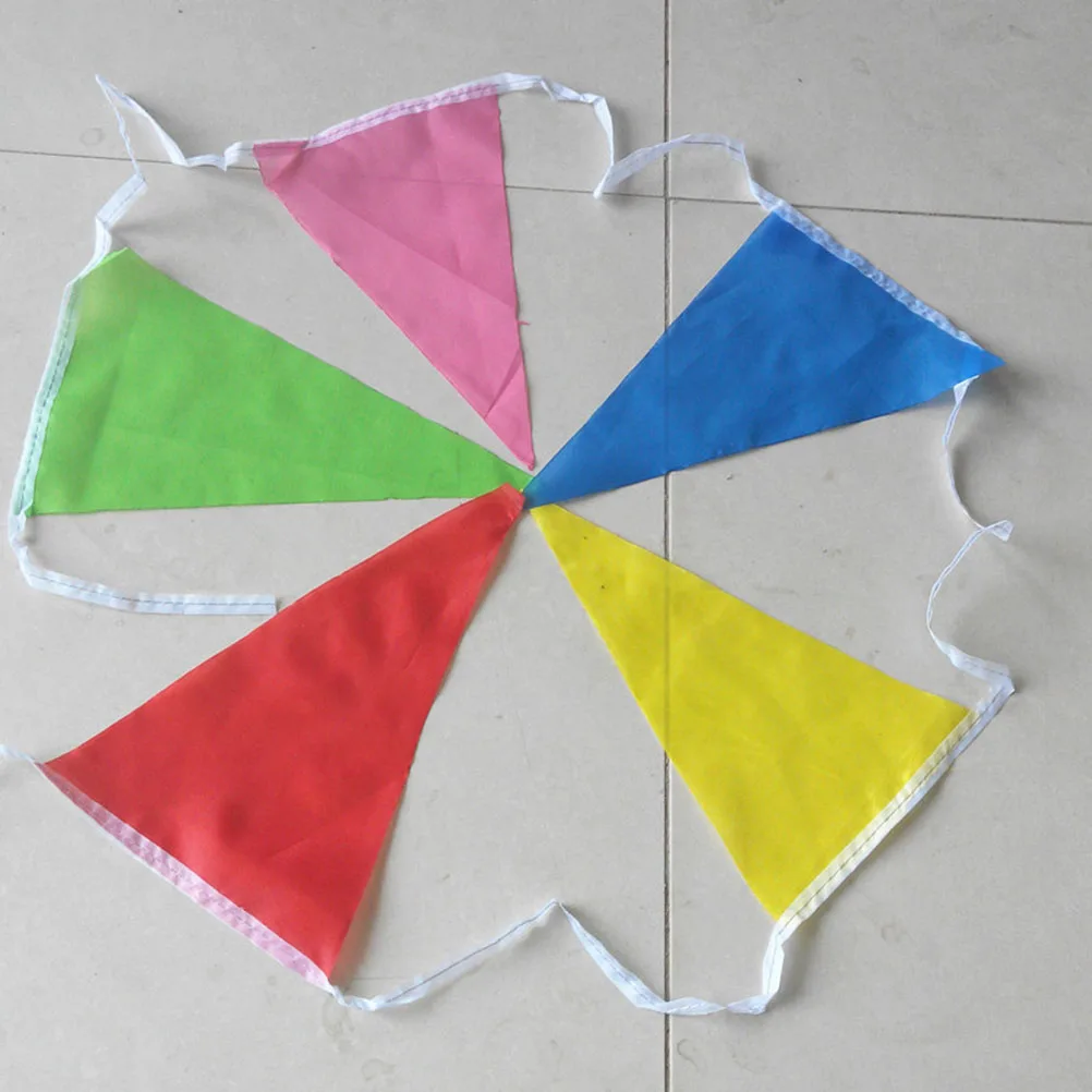 

Multicolor Pennant Banner 100M Fabric Flags Party Decoration Bunting Pentagon for Wedding Baby Kids Birthday Outdoor Indoor