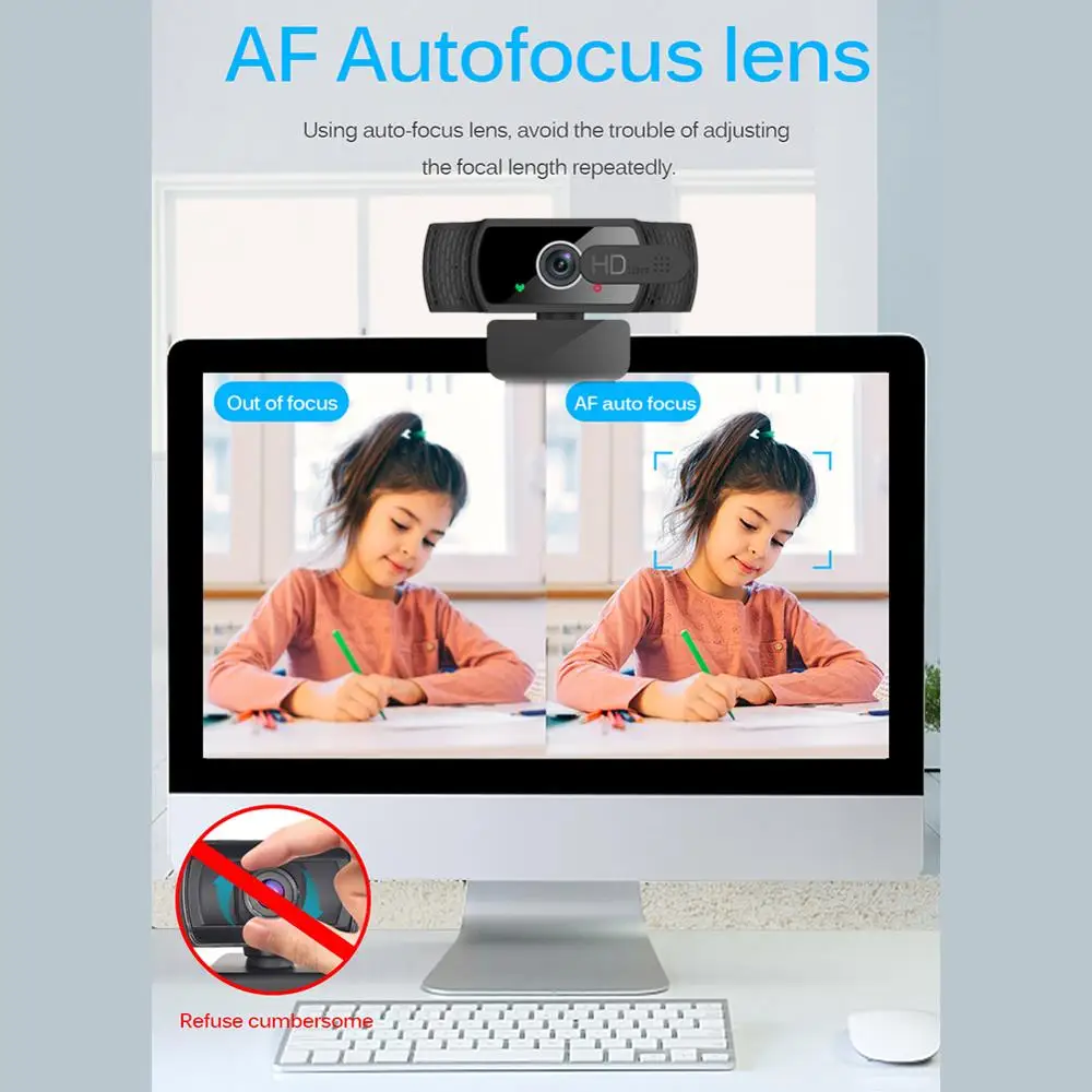 New 1K HD Auto Focus USB Webcam Full HD 1080P Webcams Camera Digital Web Cam With Mircophone For Pc Computer Laptop WebcamCamera