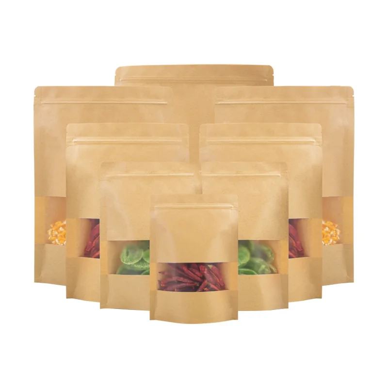 Customized Kraft Paper Ziplock Gift Packaging Bag DIY Matcha Spice Tea Powder Ground Sugar Coffee Custom Logo Storage Pouches view 6