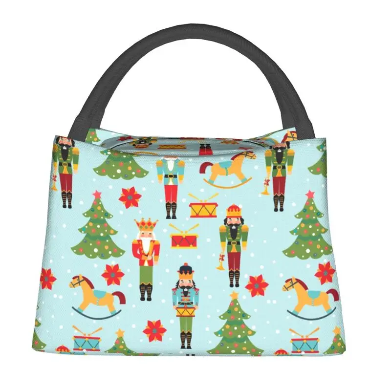 Custom Christmas Nutcrackers Pattern Lunch Bag Men Women Thermal Cooler Insulated Lunch Boxes for Office Travel