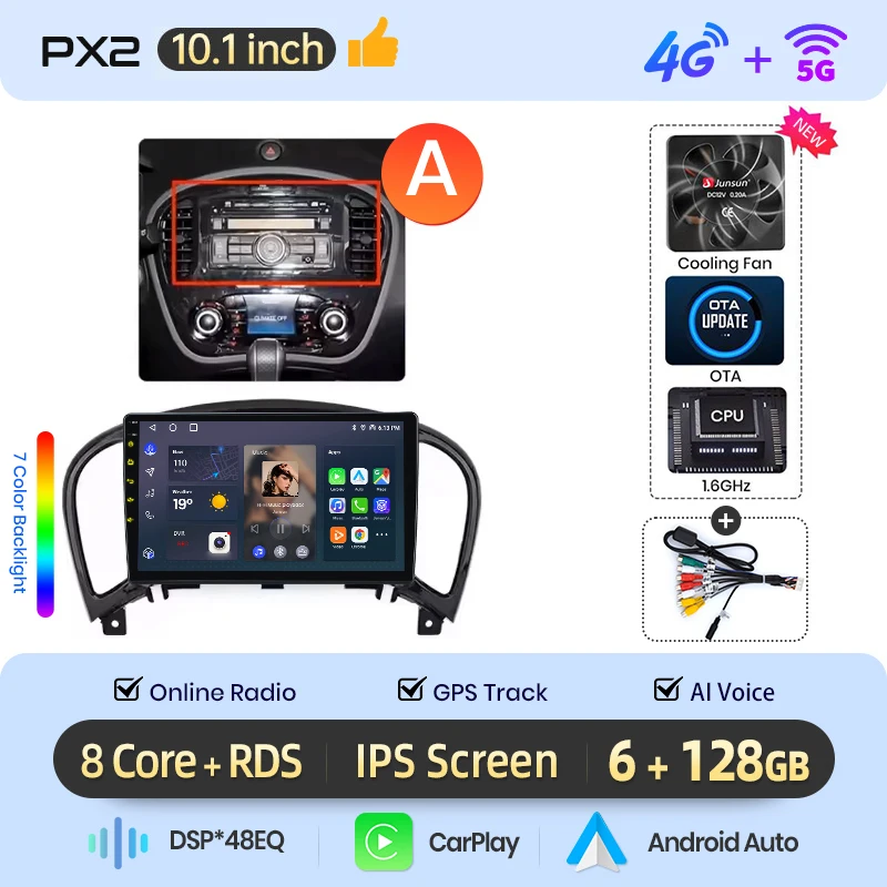 AWESAFE Draadloze CarPlay Android Auto Radio voor Nissan Juke YF15 2010-2014 Auto GPS Navigatie Plug and Play met SWC CANBUS RDS DSP BT