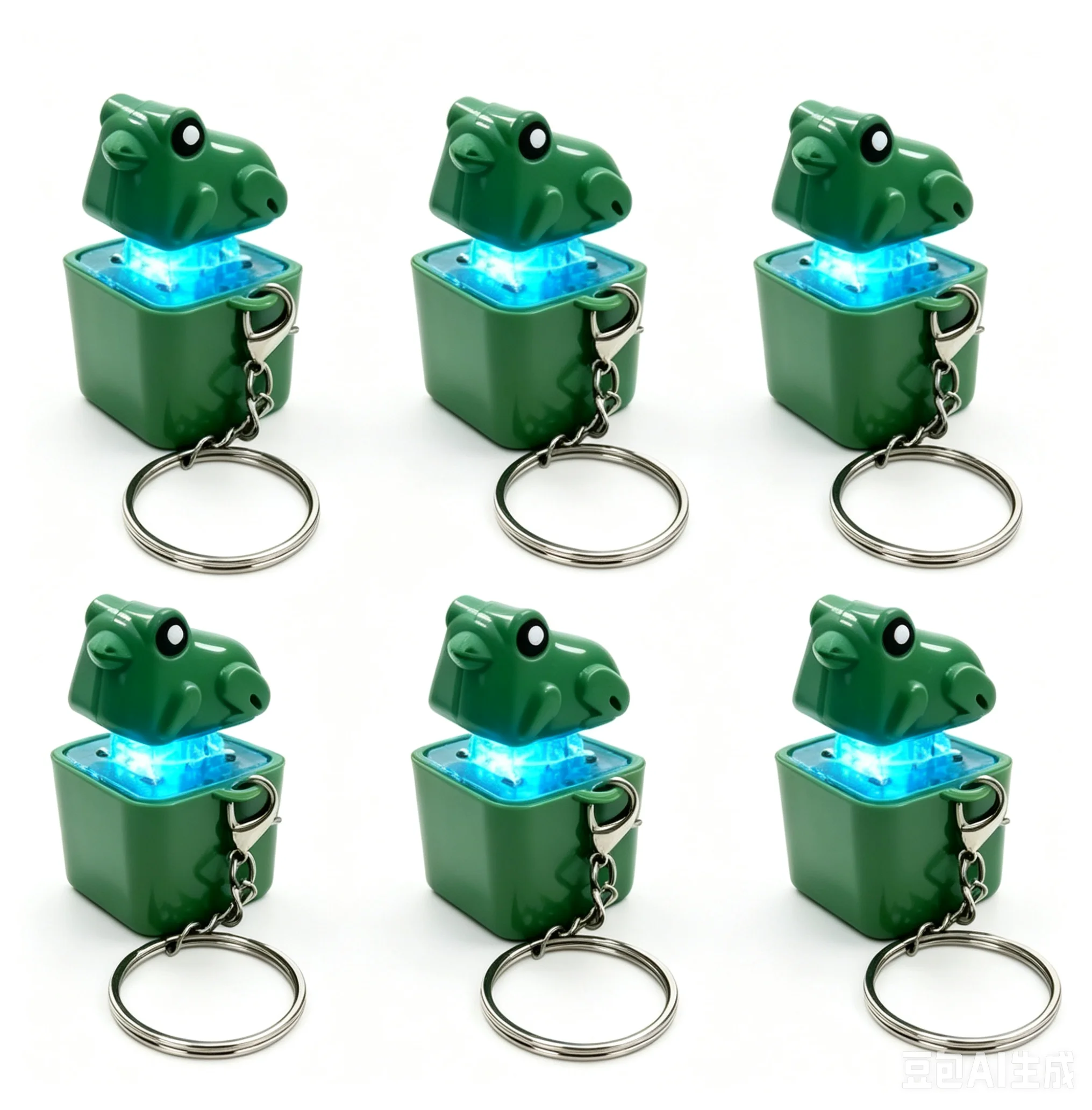 LED Lights, Funny Frog Keyboard Clicker Stress Relief Toy Keychain Rechargeable Frog Keychain with Sound***