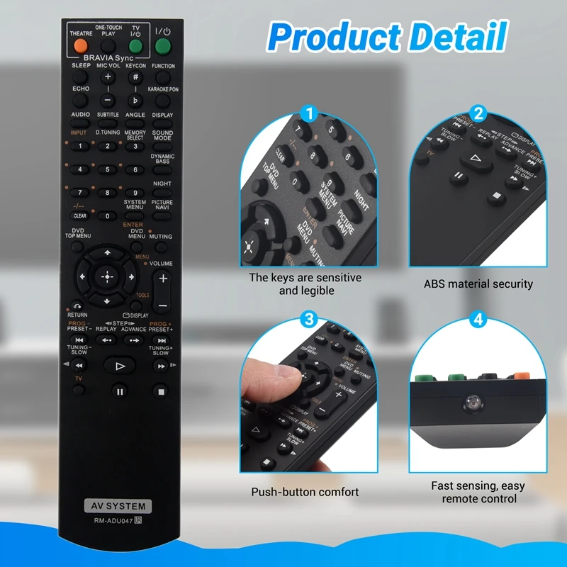 Remote Control For SONY AV DAV-DZ280 DAV-DZ660 DAV-DZ860 DAV-DZ680 DAV-DZ780 HCD-DZ750 RM-ADU047 RM-ADU050