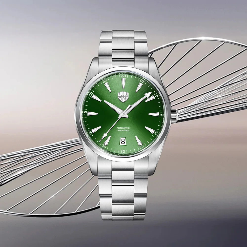 

2025 New Rollstimi Simple Texture Dial BGW9 Mechanical Watch NH35A Men's Automatic Watch Sapphire Crystal Luminous Watch For Men