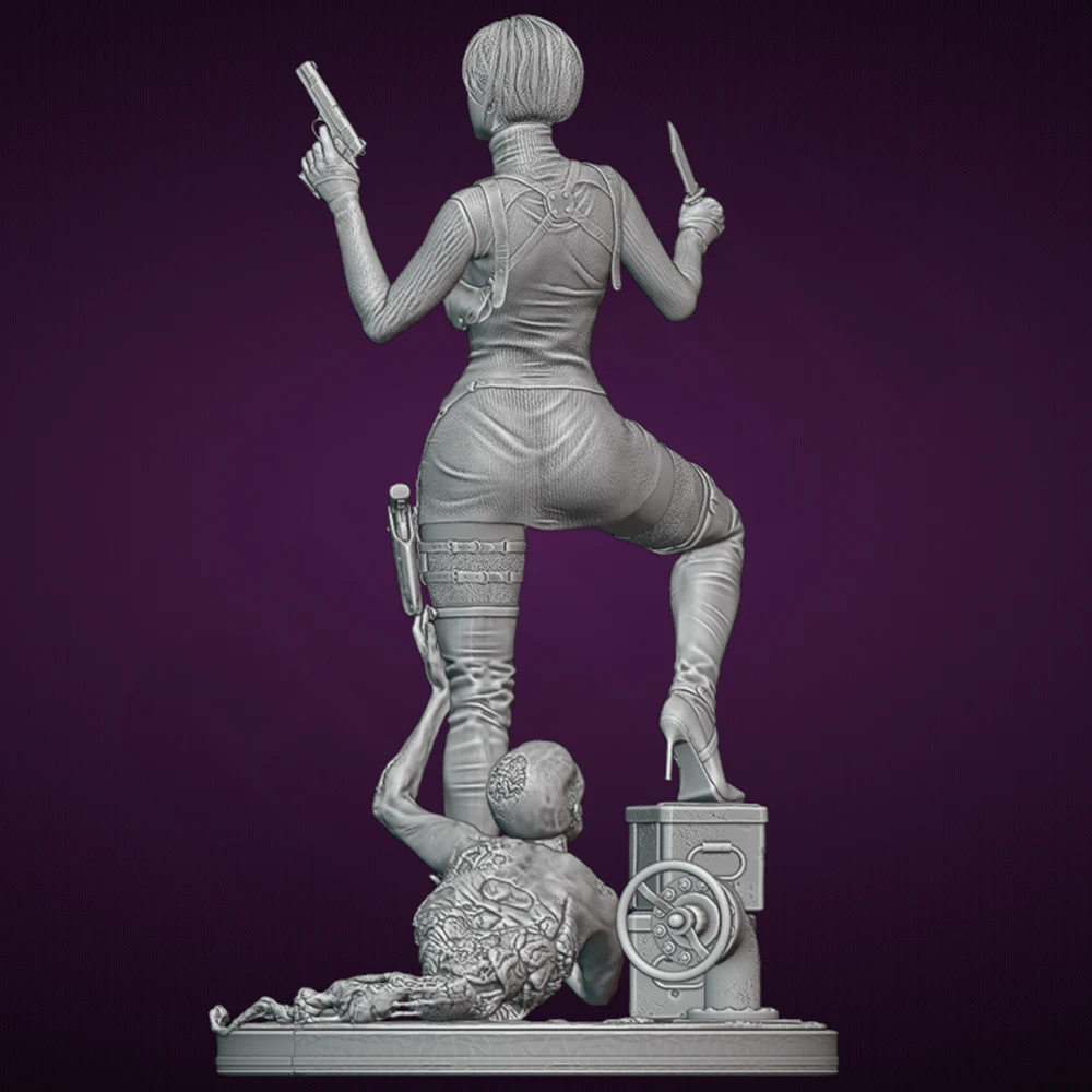 1:24 영웅적인 전사 섹시한 여성 3D 프린트 레진 토이 키트 GK 미도색 피규어 FUTA DIY 조립되지 않은 조각상 모델 장난감