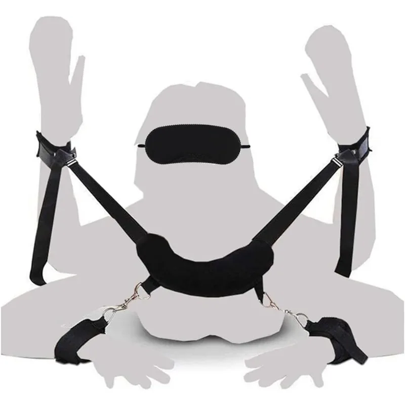 Sex Bondage Kit BDSM Sex Toys Wrist Leg Restraint Strap with Padded Hand Ankle Cuffs for Women Adult Set for Bed with Blindfold