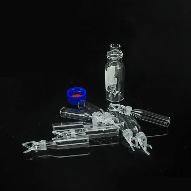 

100pcs/lot 250ul Glass with plastic support Chromatographic-vial Insert Pipe Inserts for 1.5 ml HPLC vials