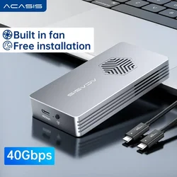 Acasis 40Gbps USB 4 NVMe M.2 SSD Enclosure 8TB Capacity With Cooling Fan JHL7440 Chip For Macbook Pro High Speed Case