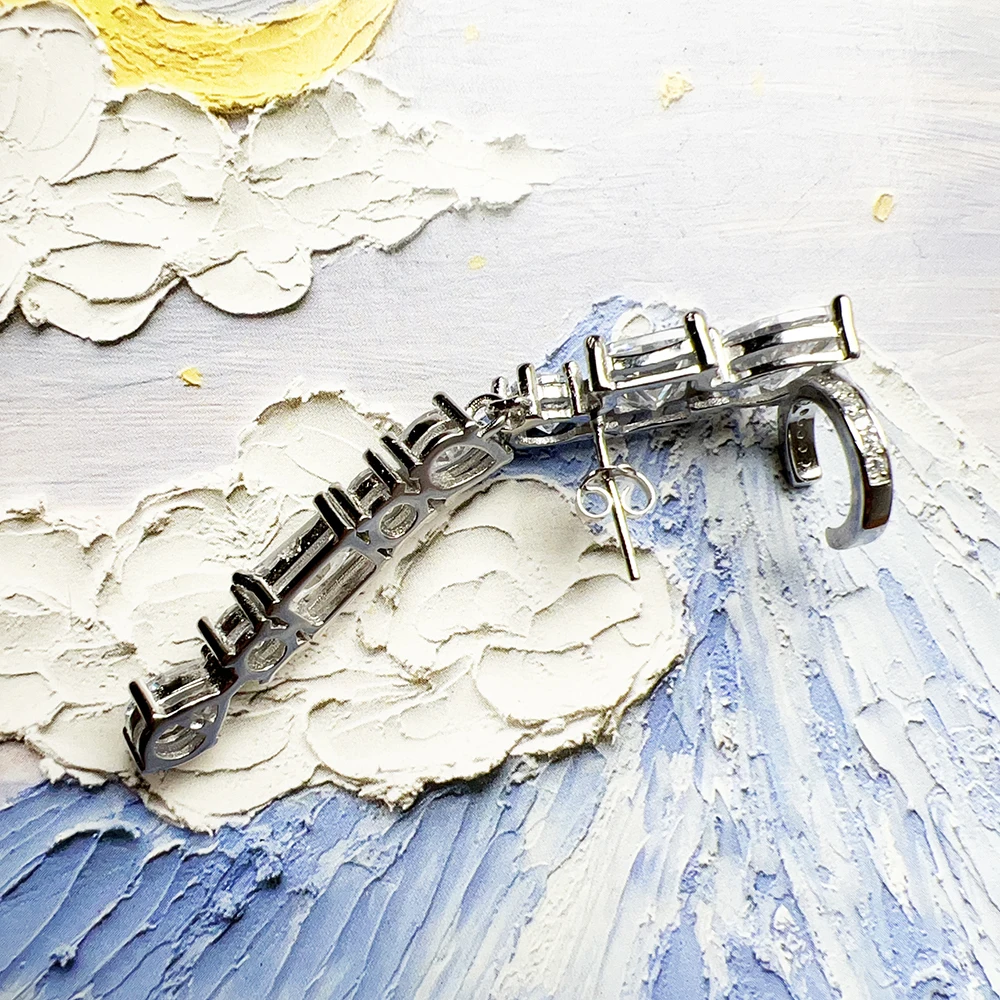 Glamouröser Einzelohr-Ohrstecker, Kletterer, Wassertropfen, europäischer Stil, feiner Schmuck für Frauen, romantisches Geschenk aus 925er Sterlingsilber – Detail 6