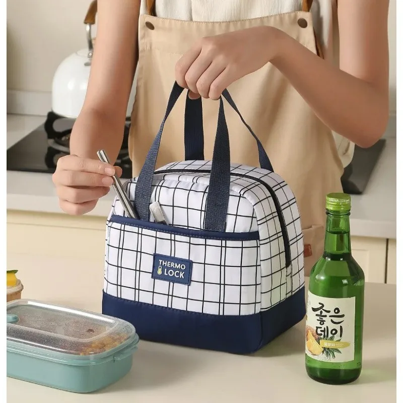 Handheld Insulated Large Capacity Lunch Box Waterproof Oil-Resistant Bento Bag For Outdoor Picnic Or School Student